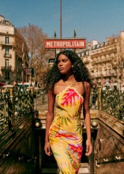 Farm Rio Summer Forest Yellow Burna Midi Dress -Trend Farm Rio 313793 07