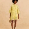 Farm Rio Light Yellow Palm Tree Mini Dress -Trend Farm Rio 314107 01