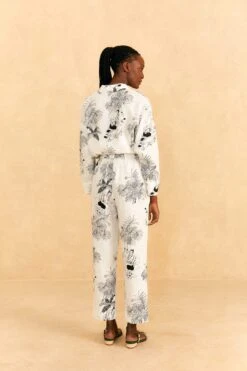 Farm Rio Off-White Moto Love Pants -Trend Farm Rio 314490 03