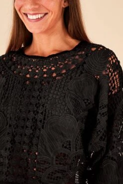 Farm Rio Black Alucina Luz Guipire Crop Top -Trend Farm Rio 314508 03