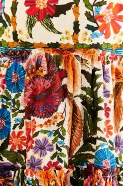 Farm Rio Off-White Tropical Yard Sleeveless Mini Dress -Trend Farm Rio 315948 05