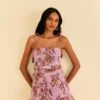 Farm Rio Lilac Floral Monkey Smocked Mini Dress -Trend Farm Rio 315956 01
