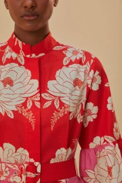 Farm Rio Pink Soft Garden Short Sleeve Mini Dress -Trend Farm Rio 315959 04