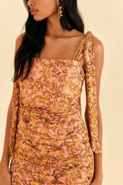 Farm Rio Light Pink Star Fruit Midi Dress -Trend Farm Rio 316415 03