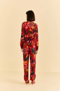 Farm Rio Red Rooster Leaves Pants -Trend Farm Rio 316429 04