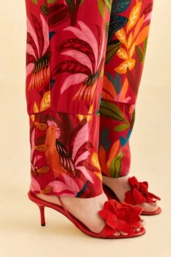 Farm Rio Red Rooster Leaves Pants -Trend Farm Rio 316429 05