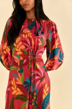Farm Rio Red Rooster Leaves Long Sleeve Mini Dress 9 Farm Rio Red Rooster Leaves Long Sleeve Mini Dress -Trend Farm Rio 316430 03