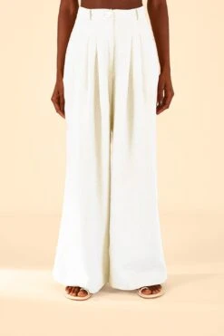 Farm Rio Off-White High Waist Pants -Trend Farm Rio 317222 02