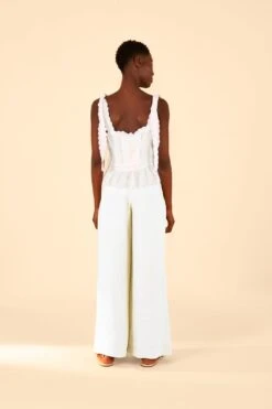 Farm Rio Off-White High Waist Pants -Trend Farm Rio 317222 03