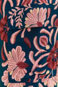 Farm Rio Teal Seashell Tapestry Cargo Pants -Trend Farm Rio 318133 06