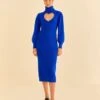 Farm Rio Blue Heart Neckline Knit Dress -Trend Farm Rio 320272 01
